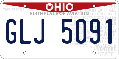 OH license plate GLJ5091