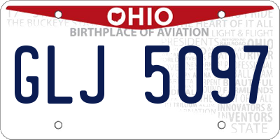 OH license plate GLJ5097