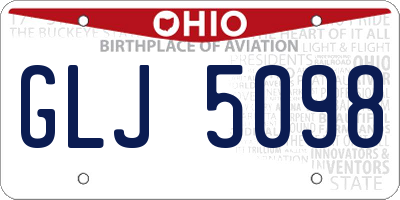 OH license plate GLJ5098