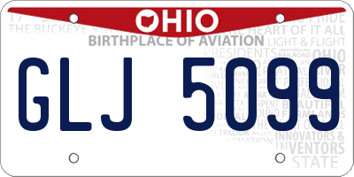 OH license plate GLJ5099