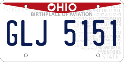 OH license plate GLJ5151