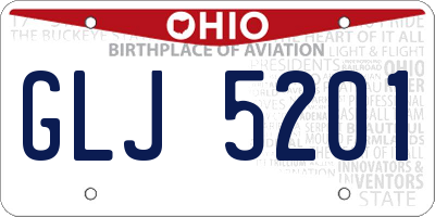OH license plate GLJ5201
