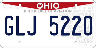 OH license plate GLJ5220