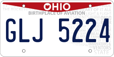 OH license plate GLJ5224