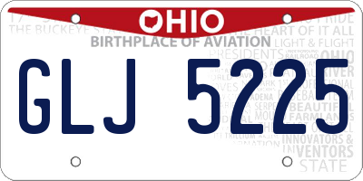 OH license plate GLJ5225
