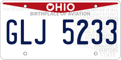 OH license plate GLJ5233