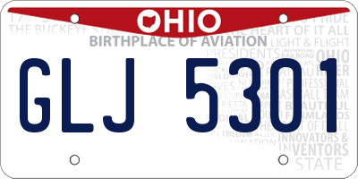 OH license plate GLJ5301