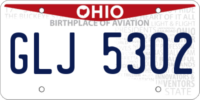 OH license plate GLJ5302