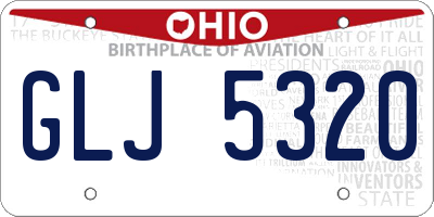OH license plate GLJ5320