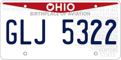 OH license plate GLJ5322
