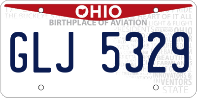 OH license plate GLJ5329
