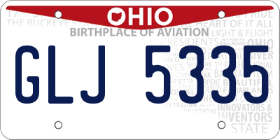 OH license plate GLJ5335