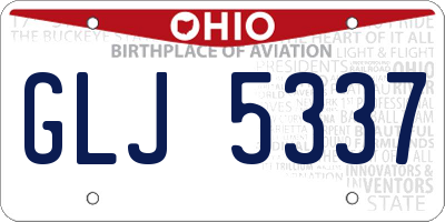 OH license plate GLJ5337