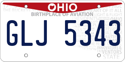 OH license plate GLJ5343