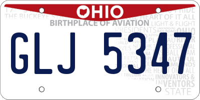 OH license plate GLJ5347