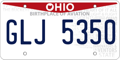 OH license plate GLJ5350