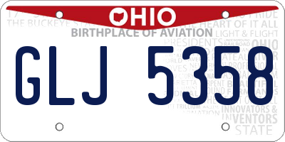 OH license plate GLJ5358