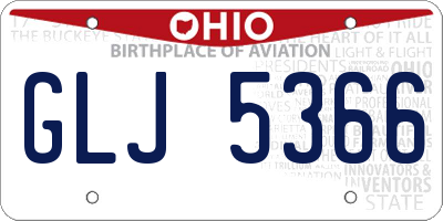 OH license plate GLJ5366