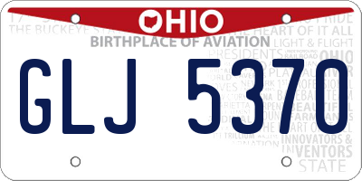 OH license plate GLJ5370