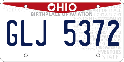 OH license plate GLJ5372