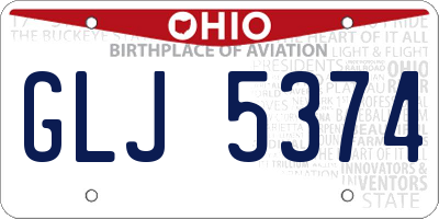 OH license plate GLJ5374