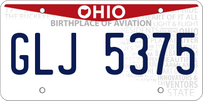 OH license plate GLJ5375