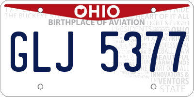 OH license plate GLJ5377