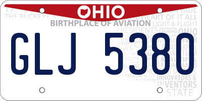 OH license plate GLJ5380