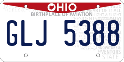 OH license plate GLJ5388