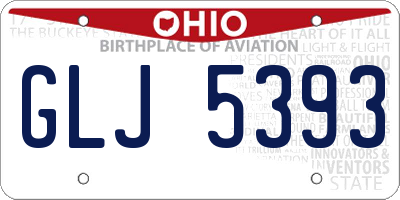 OH license plate GLJ5393