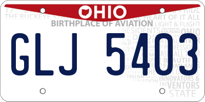 OH license plate GLJ5403