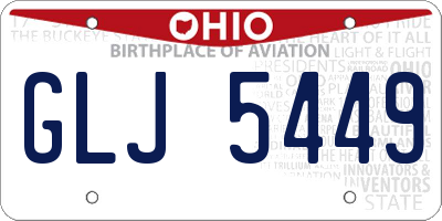 OH license plate GLJ5449