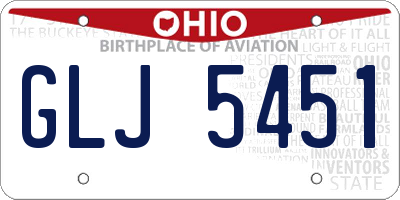 OH license plate GLJ5451