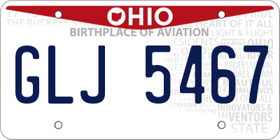 OH license plate GLJ5467