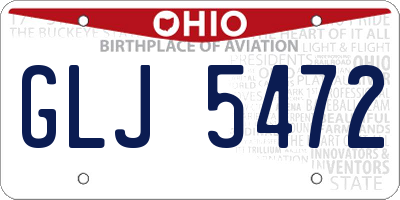 OH license plate GLJ5472
