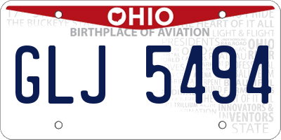 OH license plate GLJ5494