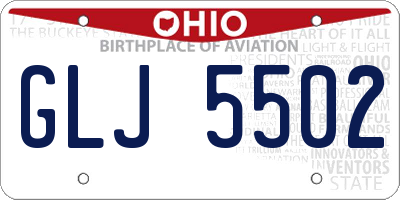 OH license plate GLJ5502