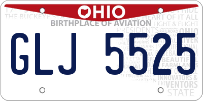 OH license plate GLJ5525