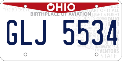 OH license plate GLJ5534