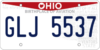 OH license plate GLJ5537