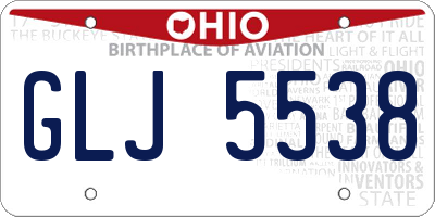 OH license plate GLJ5538