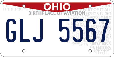 OH license plate GLJ5567