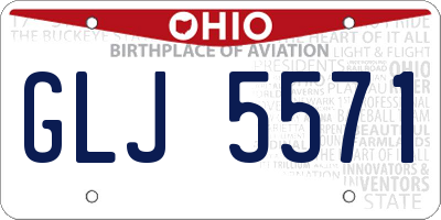 OH license plate GLJ5571