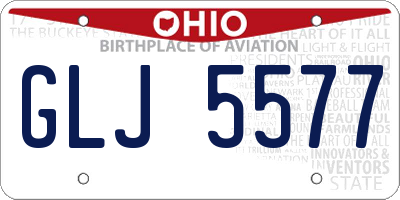 OH license plate GLJ5577