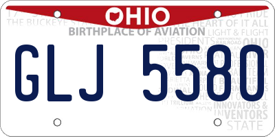 OH license plate GLJ5580