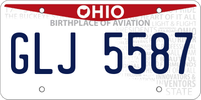 OH license plate GLJ5587