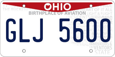 OH license plate GLJ5600
