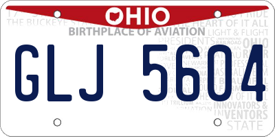 OH license plate GLJ5604