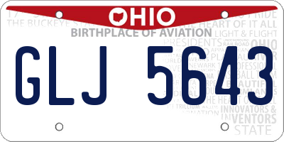 OH license plate GLJ5643