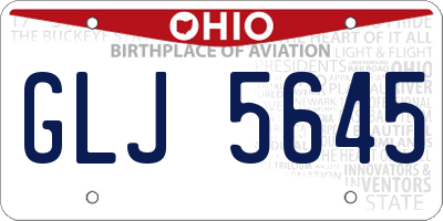 OH license plate GLJ5645